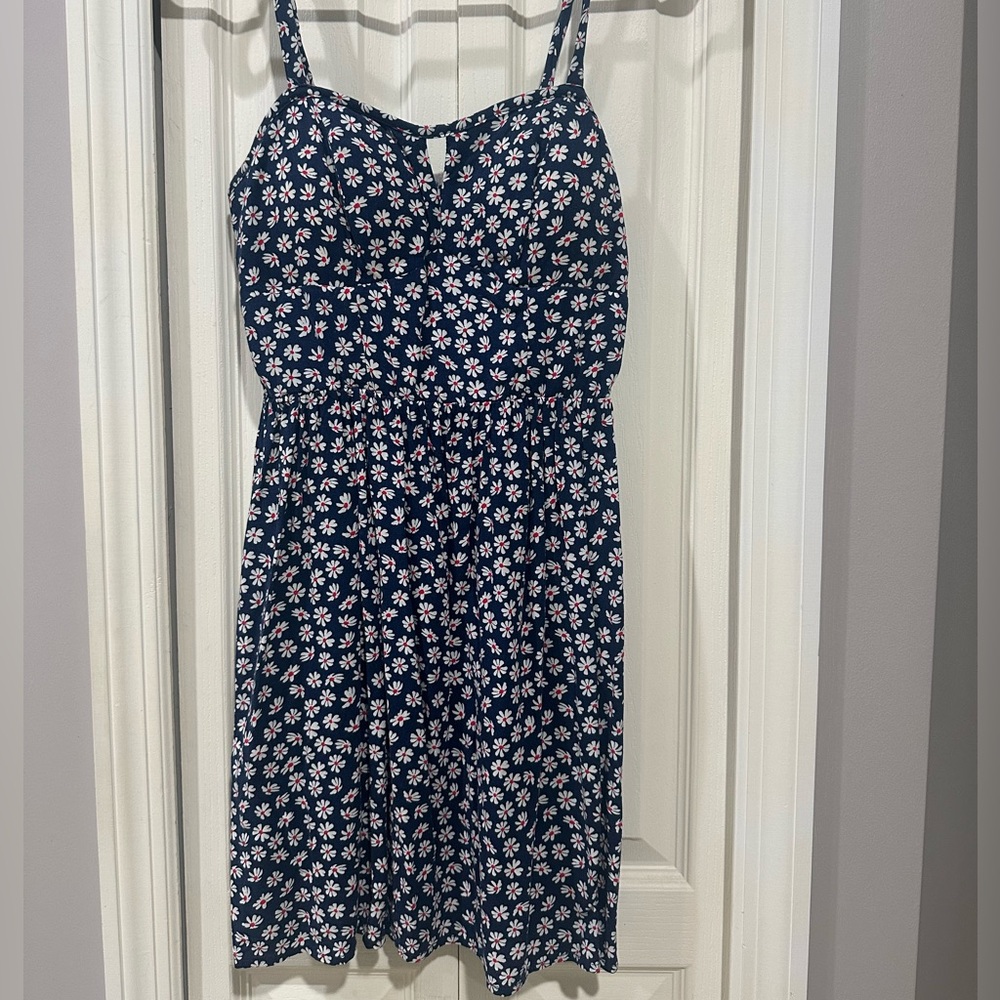 Floral Print Spaghetti Strap Mini Dress Padded Bra Adjustable Straps
